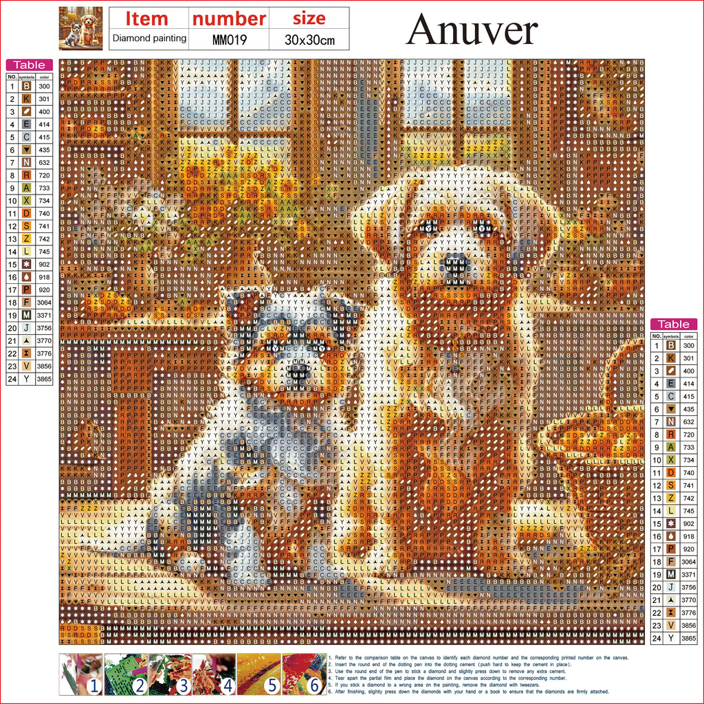 Anuver Full Diamond Painting kit - Dog