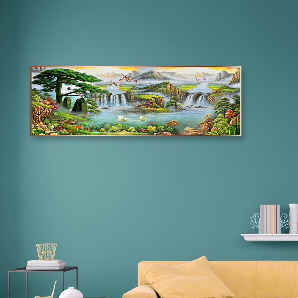 Full Large Diamond Painting kit - Beautiful mountain and lake landscape