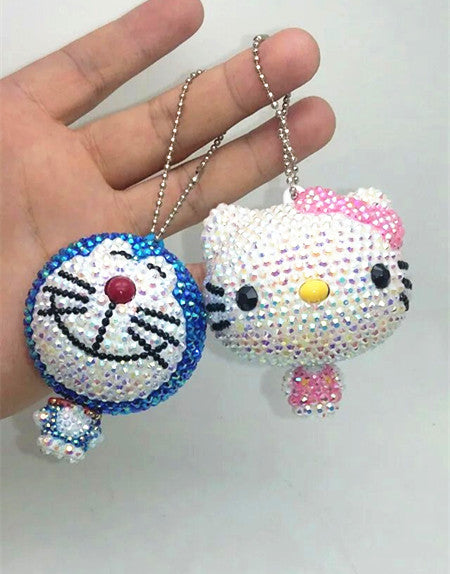 DIY Hello Kitty and Doraemon tape ruler Keychain  (with glue tools)