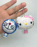 DIY Hello Kitty and Doraemon tape ruler Keychain  (with glue tools)