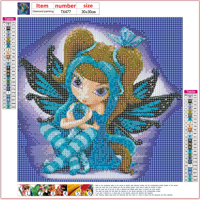 Full Diamond Painting kit - Blue Elf