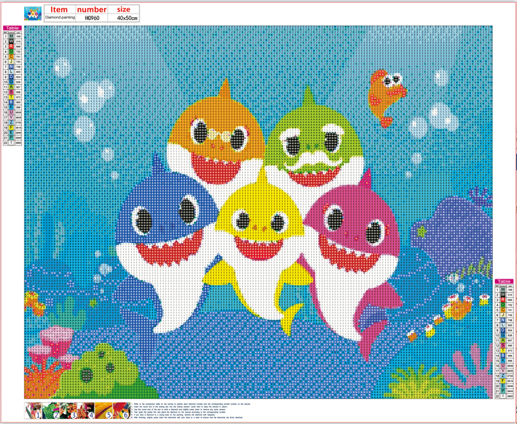 Full Diamond Painting kit - Cartoon fish