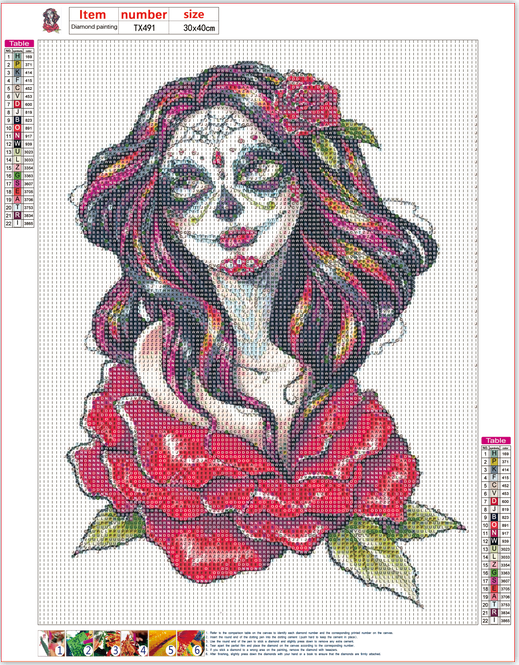 Full Diamond Painting kit - Cartoon Halloween girl