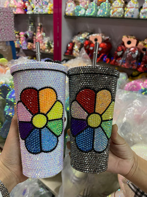 DIY Large capacity straw cup  (with glue tools)-Sunflower