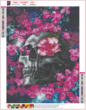 Full Diamond Painting kit - Skull and flowers