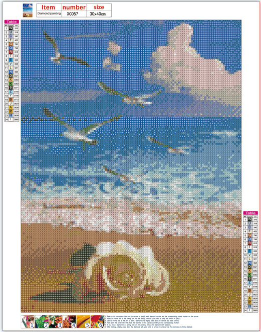 Full Diamond Painting kit - Rose by the sea