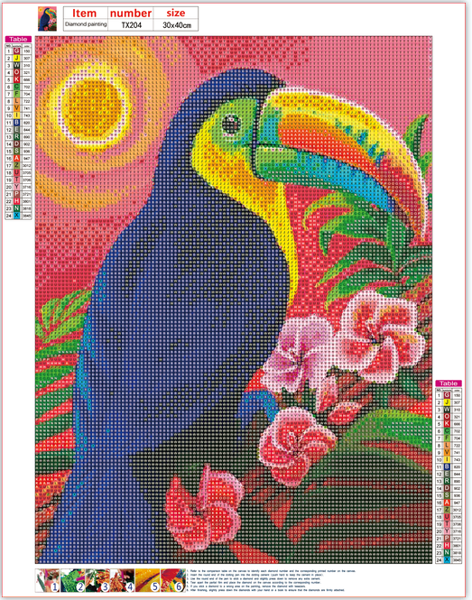 Full Diamond Painting kit - Toucan