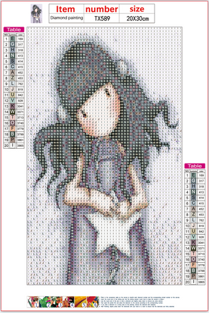 Full Diamond Painting kit - Gorjuss girl - All These Words
