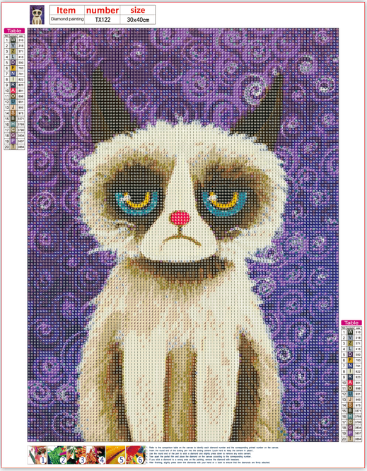 Full Diamond Painting kit - Depressed cat