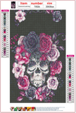 Full Diamond Painting kit - Skull and flowers