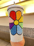 DIY Large capacity straw cup  (with glue tools)-Sunflower