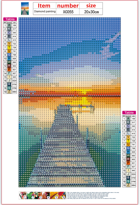Full Diamond Painting kit - Wooden road on the sea