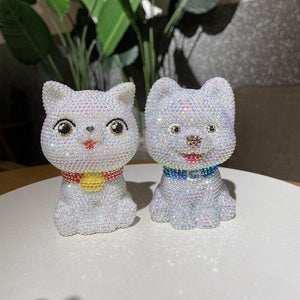 11cm high DIY kitten and puppy (with glue tools) - Hibah-Diamond painting art studio