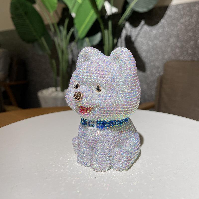 11cm high DIY kitten and puppy (with glue tools) - Hibah-Diamond painting art studio