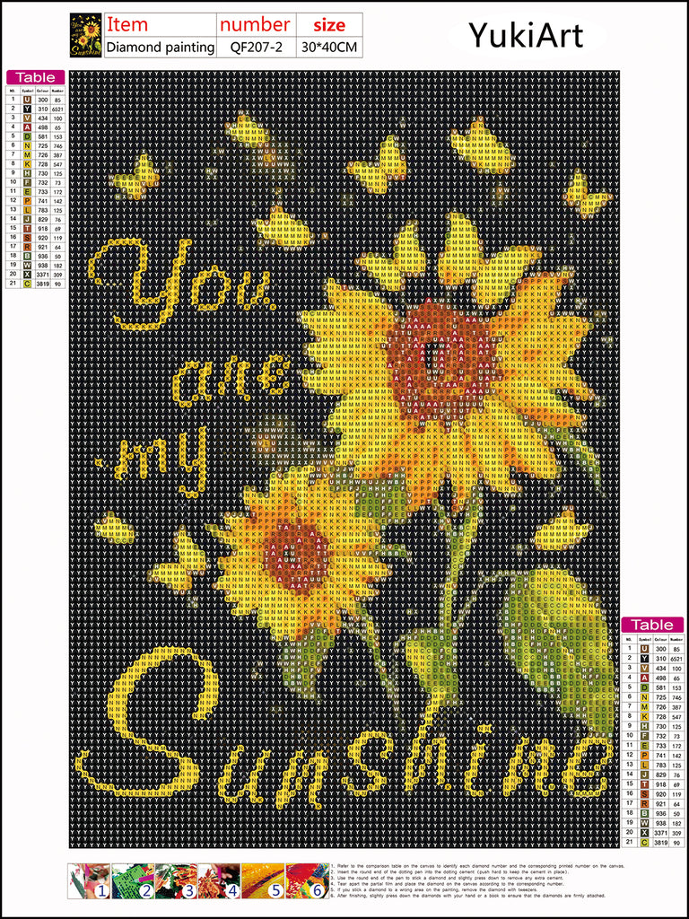 YukiArt Full Diamond Painting kit for adult - The sunflower 30x40cm