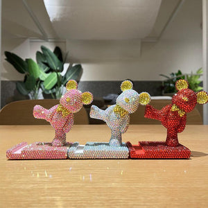 12cm high DIY bear cell phone holder  (with glue tools) - Hibah-Diamond painting art studio