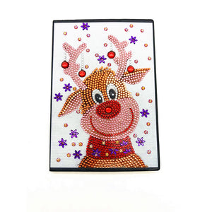 DIY Diamond Painting Notebook - Christmas deer (With lines)