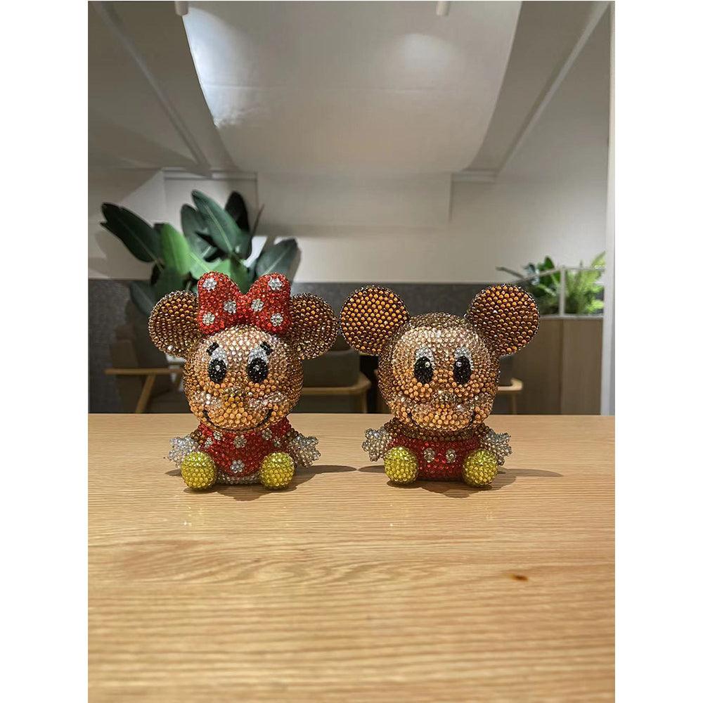 14cm high DIY Mickey Minnie piggy bank (with glue tools) - Hibah-Diamond painting art studio