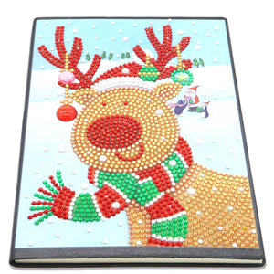 DIY Diamond Painting Notebook - Christmas deer (With lines)