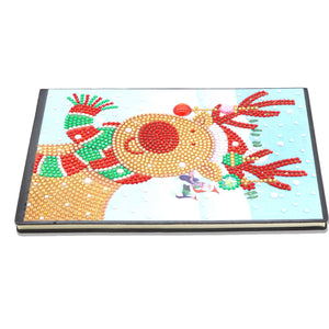DIY Diamond Painting Notebook - Christmas deer (With lines)