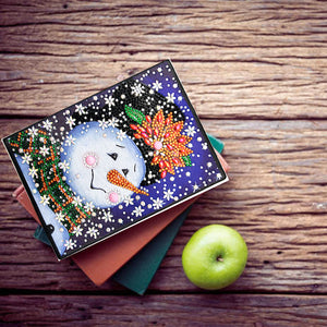 DIY Diamond Painting Notebook - Christmas snowman (With lines)