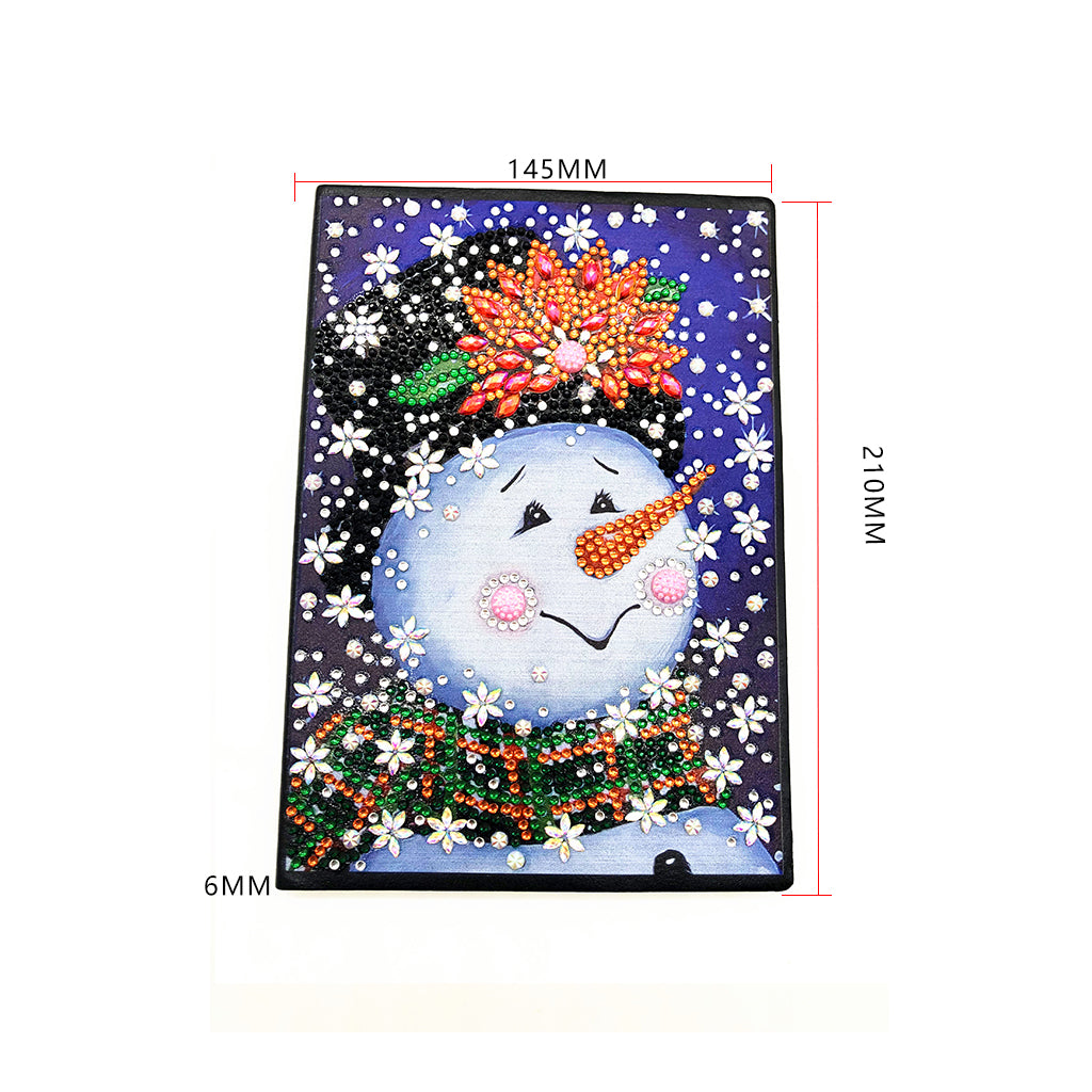 DIY Diamond Painting Notebook - Christmas snowman (With lines)