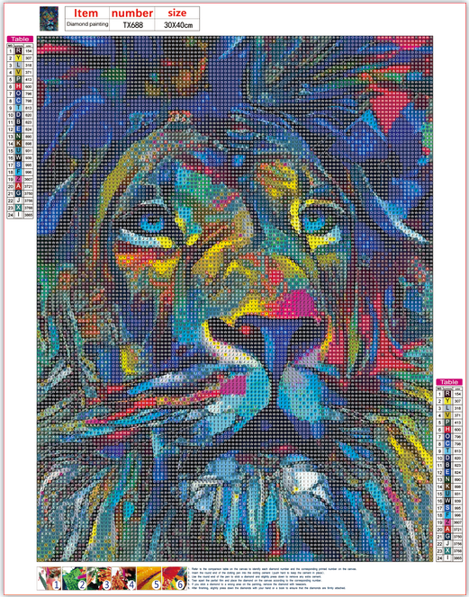 Full Diamond Painting kit - Lion