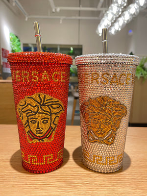 DIY Large capacity straw cup  (with glue tools)- VERSACE
