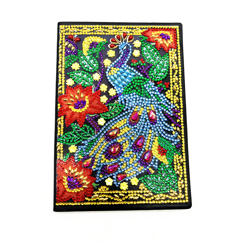 DIY Diamond Painting Notebook - Peacock (No lines)