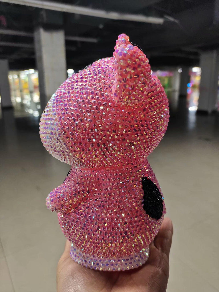 18cm high DIY Pink cow (with glue tools) - Hibah-Diamond painting art studio
