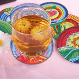 6 Pcs Diamond Painting Landscape Coasters with Holder