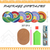 6 Pcs Diamond Painting Landscape Coasters with Holder