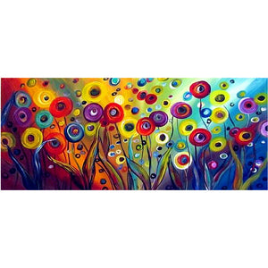 Full Large Diamond Painting kit - Abstract flowers