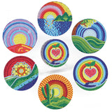 6 Pcs Diamond Painting Landscape Coasters with Holder