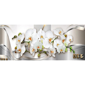 Full Large Diamond Painting kit - White Phalaenopsis