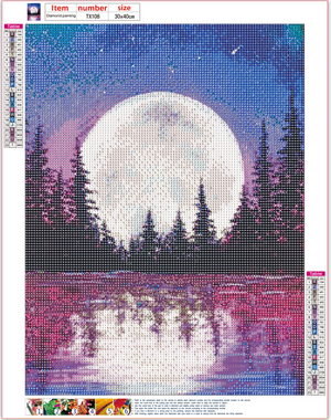 Full Diamond Painting kit - The lake under the moonlight