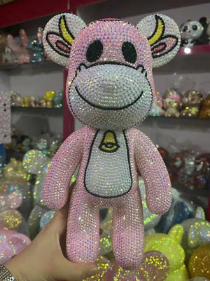 DIY Pink cow Popobe bear  (with glue tools)