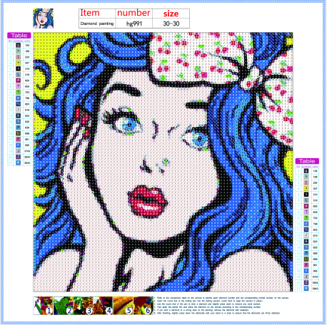 Full Diamond Painting kit - Cartoon pretty girl