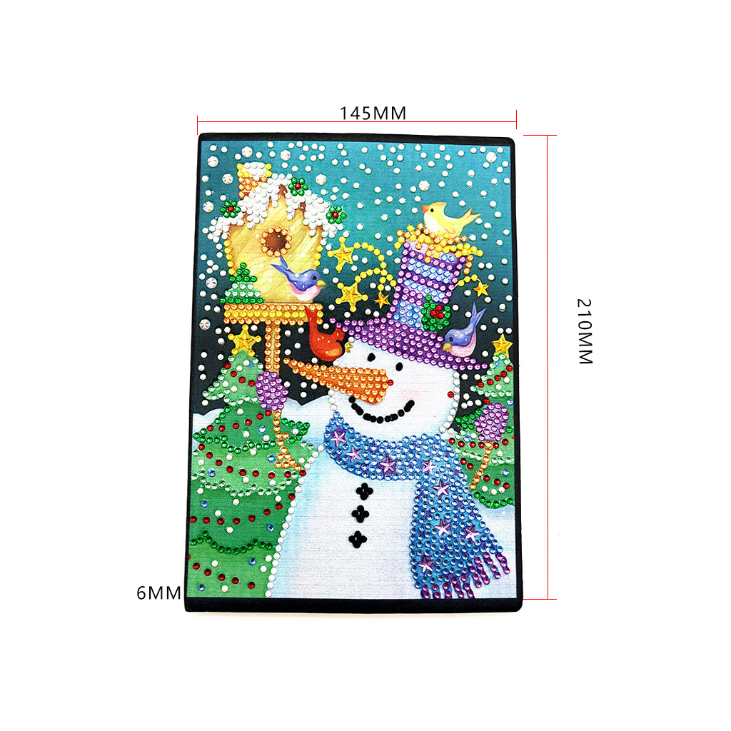 DIY Diamond Painting Notebook - Christmas snowman (With lines)