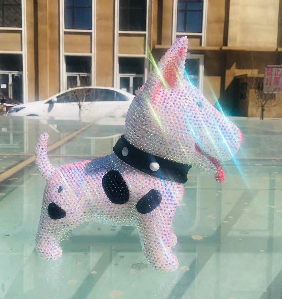 20cm high DIY Bull Terrier dog (with glue tools) - Hibah-Diamond painting art studio