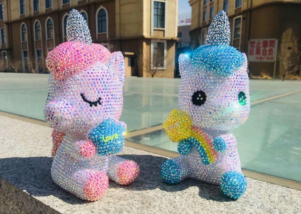21cm high DIY cute unicorn (with glue tools) - Hibah-Diamond painting art studio