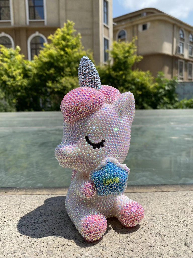 21cm high DIY cute unicorn (with glue tools) - Hibah-Diamond painting art studio