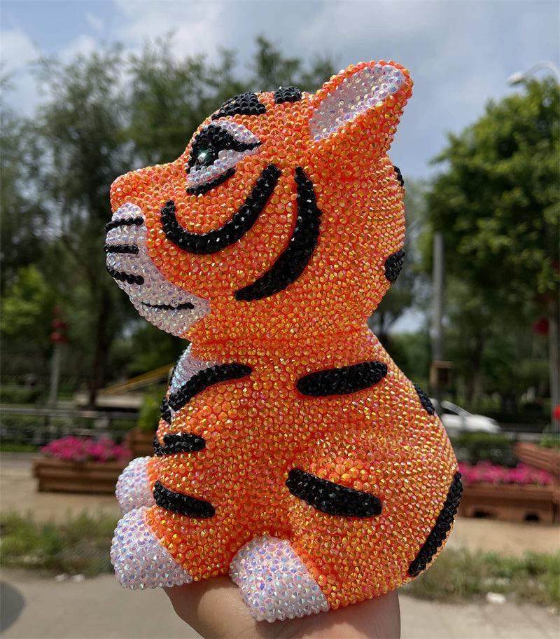 21cm high DIY Tiger (with glue tools) - Hibah-Diamond painting art studio