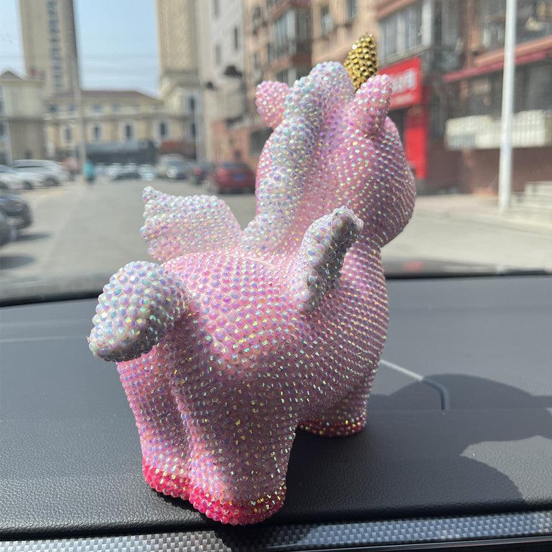 22cm high DIY pink unicorn  (with glue tools) - Hibah-Diamond painting art studio