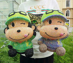 23cm high DIY cute monkey (with glue tools) - Hibah-Diamond painting art studio