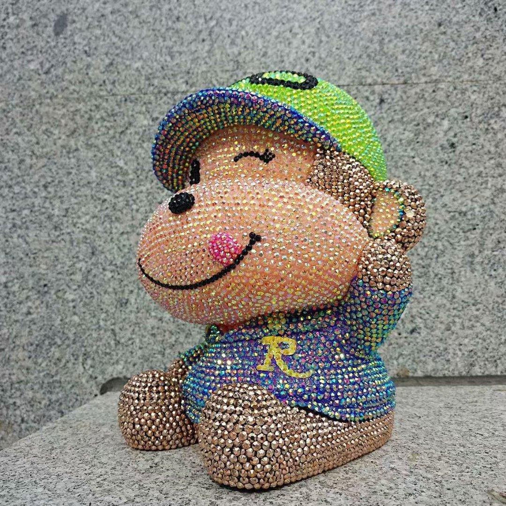 23cm high DIY cute monkey (with glue tools) - Hibah-Diamond painting art studio
