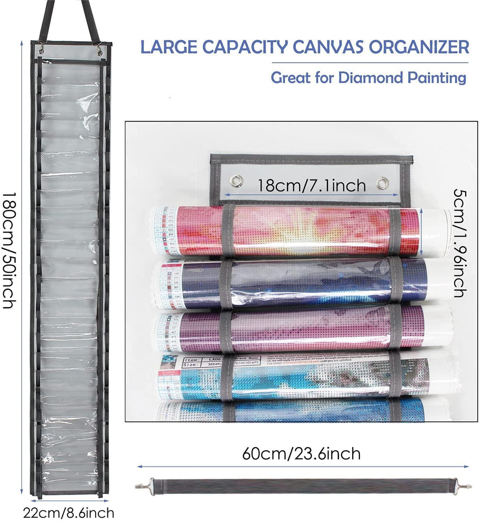 24 Compartments Diamond Painting Canvas Storage Organizer - Hibah-Diamond painting art studio