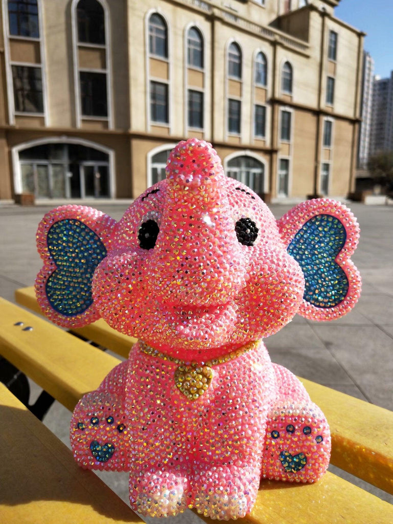 24cm high DIY cute baby elephant (with glue tools) - Hibah-Diamond painting art studio