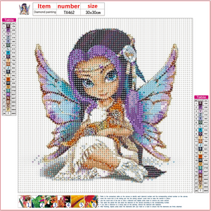 Full Diamond Painting kit - Retro Purple Elf