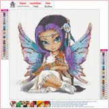 Full Diamond Painting kit - Retro Purple Elf